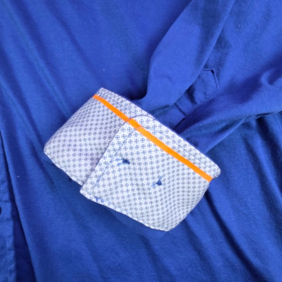 Buttercloth Mens Royal Blue Regular Fit Button Down Long Sleeve Shirt XL - Picture 4 of 9